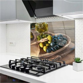 Resim Ne Verelim Size Cam Ocak Arkası Koruyucu | Zeytin Model 