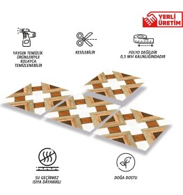 Resim Tink Kendinden Yapışkanlı Ahşap 006 Desenli Pvc Karo 30X30 cm (33 Adet) 3 M2 