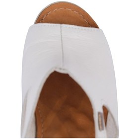 Resim Napa Shoes Ortopedik Konforlu Dolgu Topuk Ayarlanabilir Açık Burun Terlik Napa-1001 Beyaz 