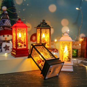 Resim 1 adet Rustik Noel Dekoratif Fener, Kardan Adam, Ren Geyiği, Noel Baba, Pille Çalışan Masa Lambası, Sanatsal Ev Dekoru, Plastik, Anahtar Kontrolü, Fişsiz, Şarj Edilemeyen Düğme Pilleri, Birden Fazla Oda Tipi İçin 