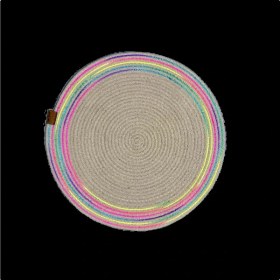 Resim Decohandy 39CM Neon Renkli Şeritli Jüt Örme Supla Amerikan Servis 