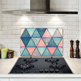 Resim Decorita Renkli Mandala Desenli | Cam Ocak Arkası Koruyucu | 