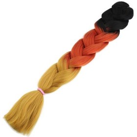 Resim Afrika Örgüsü Ve Rasta İçin Sentetik Ombreli Saç / Siyah / Bakır / Karamel - Aysc-463051 Karışık - Çok Renkli 