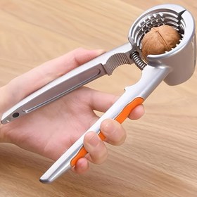 Resim Çok Yönlü Paslanmaz Çelik Ceviz Kıracağı - Ceviz, Fındık & Çam Kozalakları İçin Mükemmel - Ev ve Restoran Kullanımı İçin Kolay Tutuşlu Mutfak Aleti 