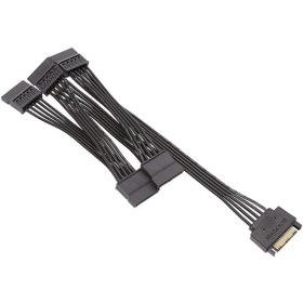 Resim Molex Sata To 5X Power 15 Pin 4977P Güç Çoklayıcı Kablosu Disk Hd 