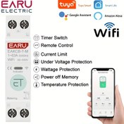 Resim 1pc Tuya WiFi Akıllı Şalter, 1P+N 63A, Enerji Tüketim İzleme, Gerilim & Akım Ölçer, Zamanlayıcı Switch, Sesli Uzaktan Kumanda, Aşırı Yük & Kısa Devre Koruması, Sert Bağlantı 230V 