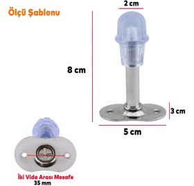 Resim Nzb Kapı Stoperi Tamponu Krom 8 cm Metal Kapı Durdurucu Tutucu Kapı Stopu Silikonlu 