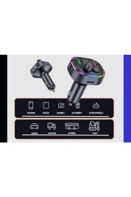 Resim Cosmostech Car T86M Araç Fm Transmitter 5.0 Bluetooth Araç Kiti Hızlı 20W Şarj Qc3.0 Çift USB Mp3 Sd Kart Çakmaklık Girişli Oto Müzik Çalar 