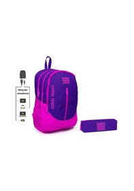 Resim Coral High Sport Mor Pembe Sırt Çantası ve Kalemlik Seti 