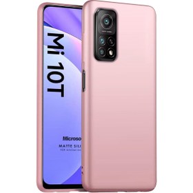 Resim Matte Silicone Xiaomi Mi 10t Kılıf Rose Gold 