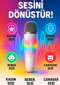 Resim Zineets Işıklı Yüksek Ses Party Box Bluetooth Hoparlör Taşınabilir Şarjlı Ses Sistemi Kablosuz Karaoke Mic 