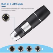 Resim Xindoker 1000x Büyütme Wifi El Tipi Dijital Mikroskop - 8 Led Işık, Usb/tablet/pc Uyumlu, 650mah Pil, Çok Açı Gözlem, Enstitü/endüstri Uygulamaları 