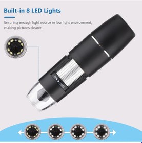 Resim Xindoker 1000x Büyütme Wifi El Tipi Dijital Mikroskop - 8 Led Işık, Usb/tablet/pc Uyumlu, 650mah Pil, Çok Açı Gözlem, Enstitü/endüstri Uygulamaları 