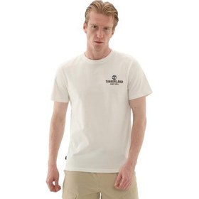 Resim Timberland Work Inspired Back Graphic Tee Erkek T-Shirt Krem 