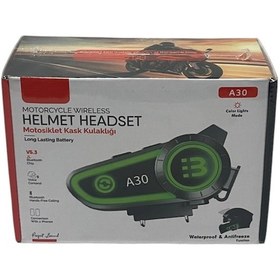 Resim Automarkt A30 Motosiklet Bluetooth Kask Kulaklık Işıklı İntercom 