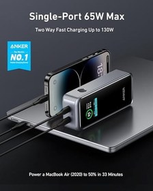 Resim Anker Prime 12,000mAh 130W Taşınabilir Hızlı Şarj Cihazı - 2x USB-C - iOS, Android, Macbook Notebook Destekli, LED Ekranlı Powerbank - A1335 (Anker Türkiye Garantili) 