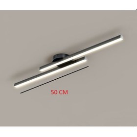 Resim Modern Tavan Aydınlatması Beyaz Led Lineer Avize İkili 50cm Çubuk Uzunluğu Toplam Uzunluk 70cm SİYAH BEYAZ IŞIK 