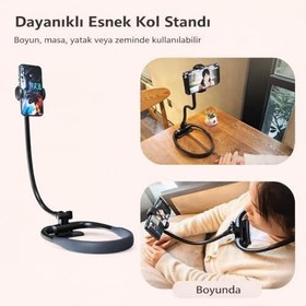 Resim Boyundan Askılı Telefon Tutucu Hafif Tasarım, Ayarlanabilir Gooseneck, Siyah 
