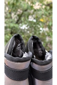 Resim ÖZDE shoes Kışlık içi kürklü suya dayanıklı paraşüt kumaş ultra rahat cırtlı tokalı çocuk botu 