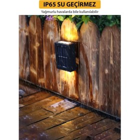 Resim Lowell Home Ieg Solar Çift Taraflı Duvar Lambası Güneş Enerjili Aydınlatma Dekorasyon Aplik Işık 2 Li (4 
