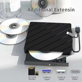 Resim Valkyrie Harici CD DVD Okuma Yazma USB 3.0 Hub Çok Amaçlı External Drive TF SD Kart Okuyucu 8in1 