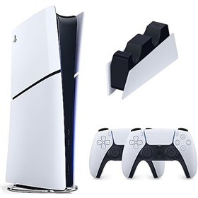 Resim Sony Playstation 5 Slim Dijital - 2. Dualsense Ps5 Kol - Şarj İstasyonlu Oyun Konsolu (İthalatçı Garantili) 