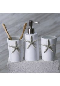 Resim Ocean Banyo Seti Beyaz Gümüş Vizon-Altın Beyaz 