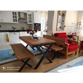 Resim Deryawood Deryawood Masif Ağaç Mutfak Masası Takımı 