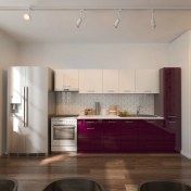 Resim T Designo Hazar Mutfak Dolabı - Mürdüm ve Beyaz 