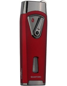 Resim Quantoro Çift Torch Pürmüz Kırmızı Metal Puro Çakmağı 91263458 
