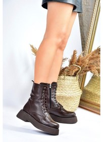 Resim Fox Shoes Kahverengi Kalın Tabanlı Günlük Kadın Bot Postal L61013 