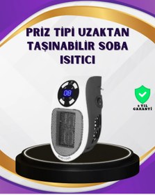 Resim PAZAR DÜNYASI BFS Taşınabilir Priz Isıtıcı Dijital Termostatlı Seramik Isıtıcı 