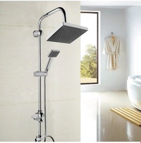 Resim Kare Robot Tepe Duş Seti Krom 