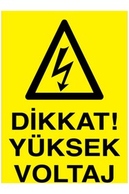 Resim Uytab Dikkat Yüksek VoltajUyarı Tabelası - 35x50 Foreks - E22 