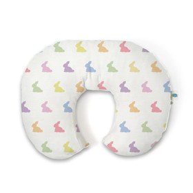 Resim Müslin Bebek Emzirme Destek Yastığı Kılıfı - Rainbow Lapin Blue 
