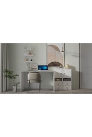 Resim nettrends.net the new trend of shopping Modüler oyuncu masası depolama dolaplı çekmeceli raf seti beyaz-PNR-OYNM-1002 