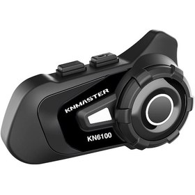 Resim Knmaster Kn6100 Pro Motosiklet Kask Interkom Bluetooth Intercom Kulaklık Seti Siyah Çanta Hediyeli 