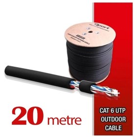 Resim Qport Yüksek Bakır Utp 23awg 0.58 Mm Dış Ortam Cat6 Outdoor Kablo 20 Metre 