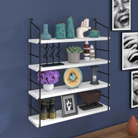 Resim Kenzlife Mutfak Banyo Duvar Rafı Junzi Mat Beyaz Suntalam 100 Y 60 G 15 D 4 Katlı Beyaz 