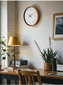 Resim 36 Cm Turuncu Dekoratif Duvar Saati Açık 