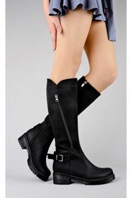 Resim Ozzo Woman Fermuar ve toka detaylı kadın binici çizme 