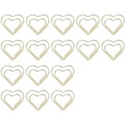 Resim Jeemson 50 Adet Kalp Şekilli Elektroplated Büro Klipsi - Evlilik Dekorasyonu, Kraft Çalışmaları, Belgeler İçin Altın/gül Altını 