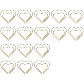 Resim Jeemson 50 Adet Kalp Şekilli Elektroplated Büro Klipsi - Evlilik Dekorasyonu, Kraft Çalışmaları, Belgeler İçin Altın/gül Altını 