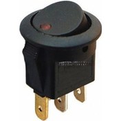 Resim Led Işıklı 12v Anahtar Yuvarlak On/off Buton 