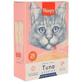 Resim Wanpy Ton Balığı & Karidesli Yetişkin Kedi Ödül Maması 25 x 14 G 