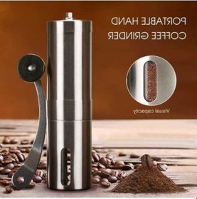 Resim Pazly Taşınabilir Seyahat Seramik Paslanmaz Manuel Kahve Değirmeni: Çelik Bıçak, Ayarlanabilir Öğütme, Altın - Ev & Seyahat İçin 