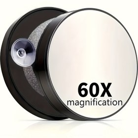 Resim 60X Büyütmeli El Aynası - Emme Kupa Tabanlı Taşınabilir Makyaj ve İnceleme Aynası, 60x Yakınlaştırıcılık, Cilt Bakımı İçin / Akıllı Telefon Gerektirmeden (Bozulma Olmadan) 