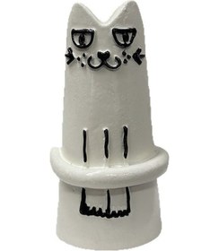 Resim Hfambition Ev Ve Bahçe Dekoru İçin Kedi Figürlü Çiçek Vazosu - Sabit Konstruksiyon Ve Kolay Temizleme Özellikleriyle 