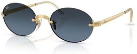 Resim Ray-Ban RB 3929 001S2 54 A$AP ROCKY Unisex Oval Gold Aynalı Metal Güneş Gözlüğü 