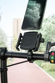 Resim Kensa Motosiklet Bisiklet Telefon Tutucu Gidon Ve Ayna Bağlantılı Motor Tutacağı Scooter 